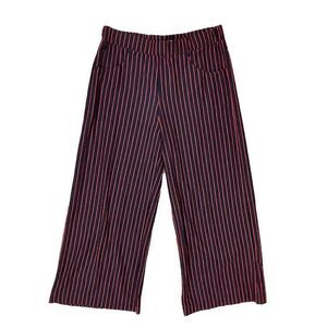 Flutter M Red Black Pinstripe Wide Leg Pants Art To Wear Lagenlook